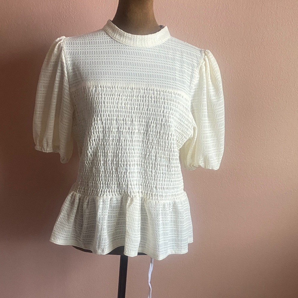 Bagatelle Cream Textured Blouse